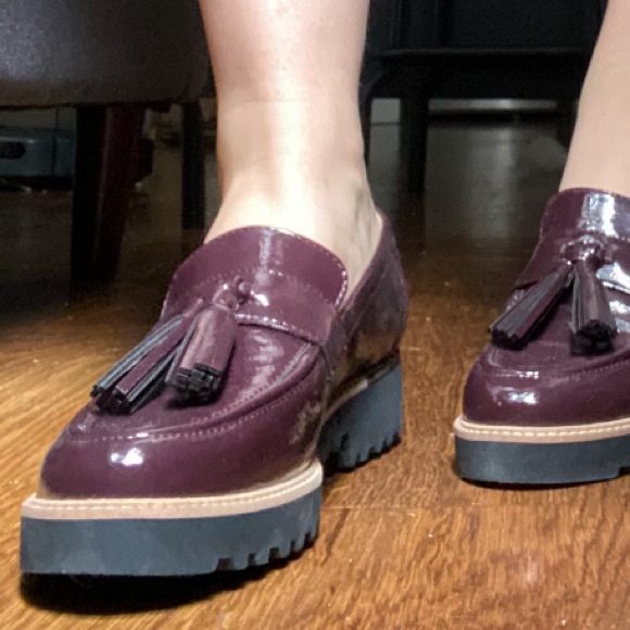 Franco Sarto “burgundy” carolynn lug sole loafers - Picture 1 of 6